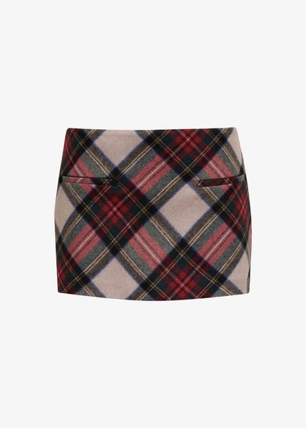 Mistletoe Plaid Micro Skort