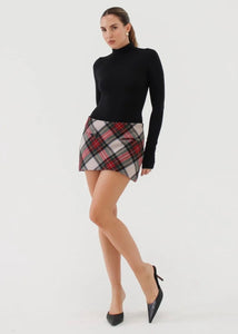 Mistletoe Plaid Micro Skort