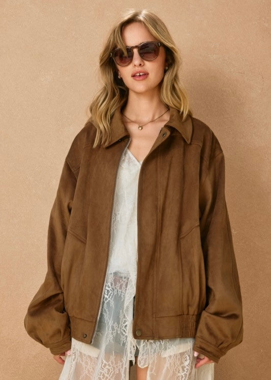 Brooklyn Suede Bomber