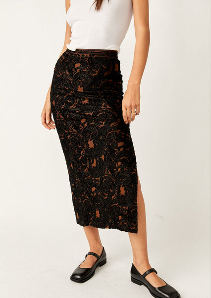 Rosalie Velvet Midi Skirt