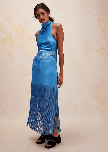 Lynne Satin Fringe Set