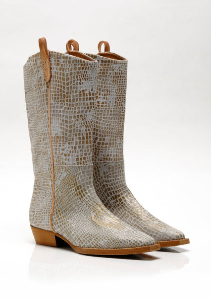 Montage Tall Boot - White Croc